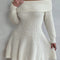POPSWAY plus Fashionable Off-Shoulder Sweater with Ruffle Design
